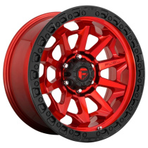 Fuel 1PC Covert 17X9 ET1 8X170 125.12 Candy Red Black Bead Ring Fälg